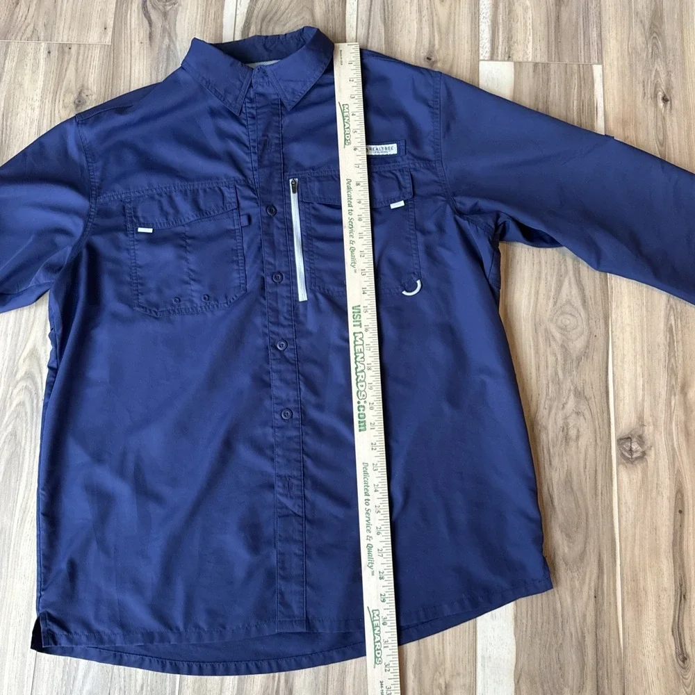 RealTree Fishing Windbreaker Zip Jacket Size L Patriot Blue Fly Fishing‎ Blue